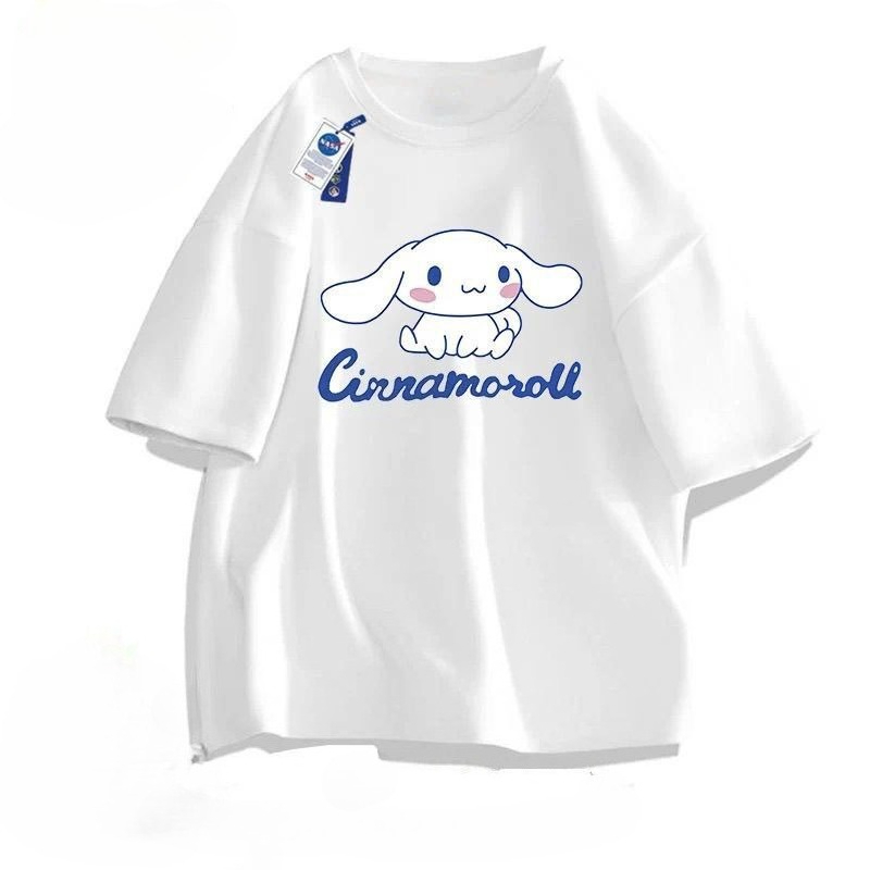 Summer Away Clothing - Kawaii Sanrio Cinnamoroll White Summer Short-sleeved