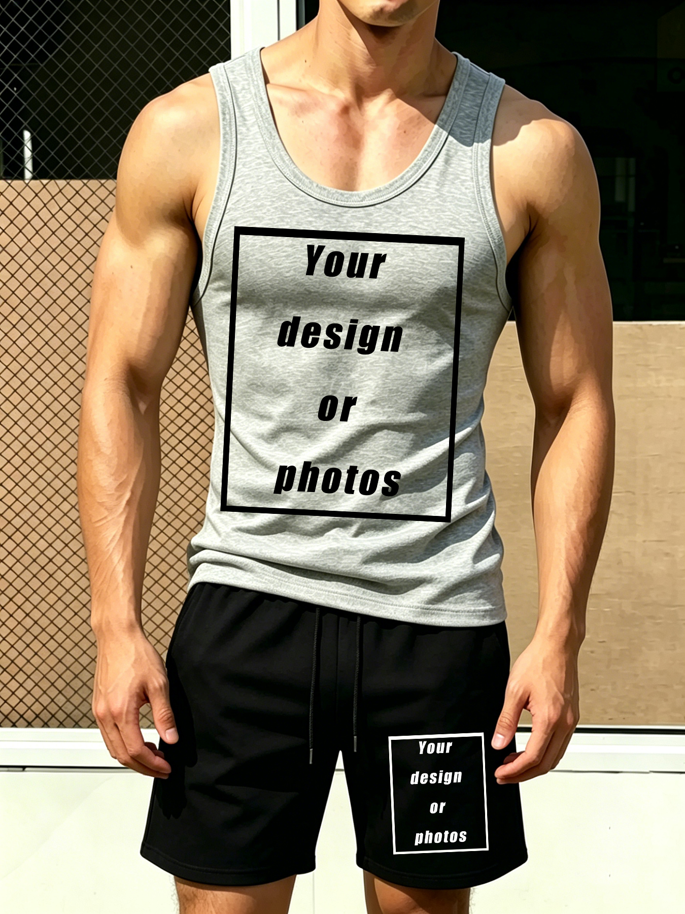 Summer Clothing Beach - Men's Sports Tank Top Set Shorts