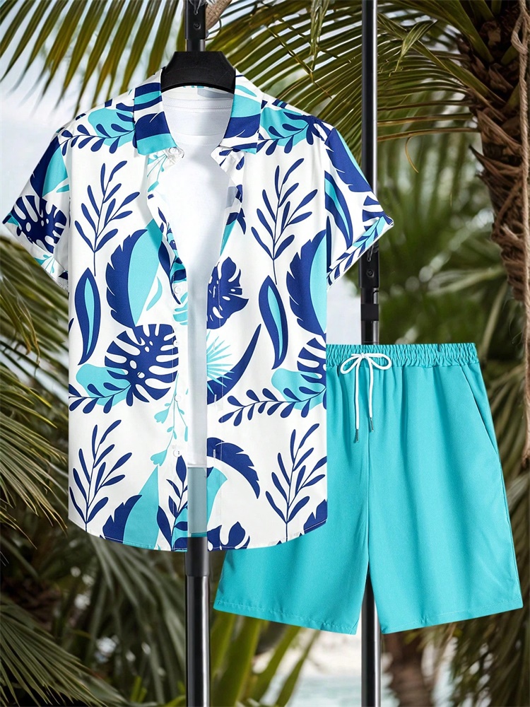 Summer Clothing Beach - Men's Short-sleeved Shirt Set Artistic And