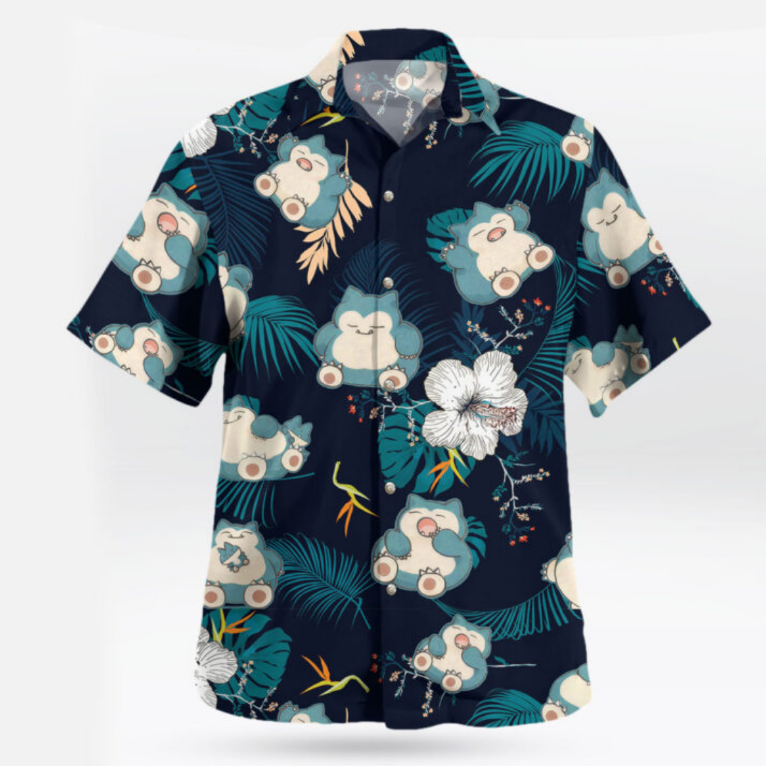 Japan Summer Clothing Women - Snorlax Pokemon Hawaiian Shirt Tropical Anime