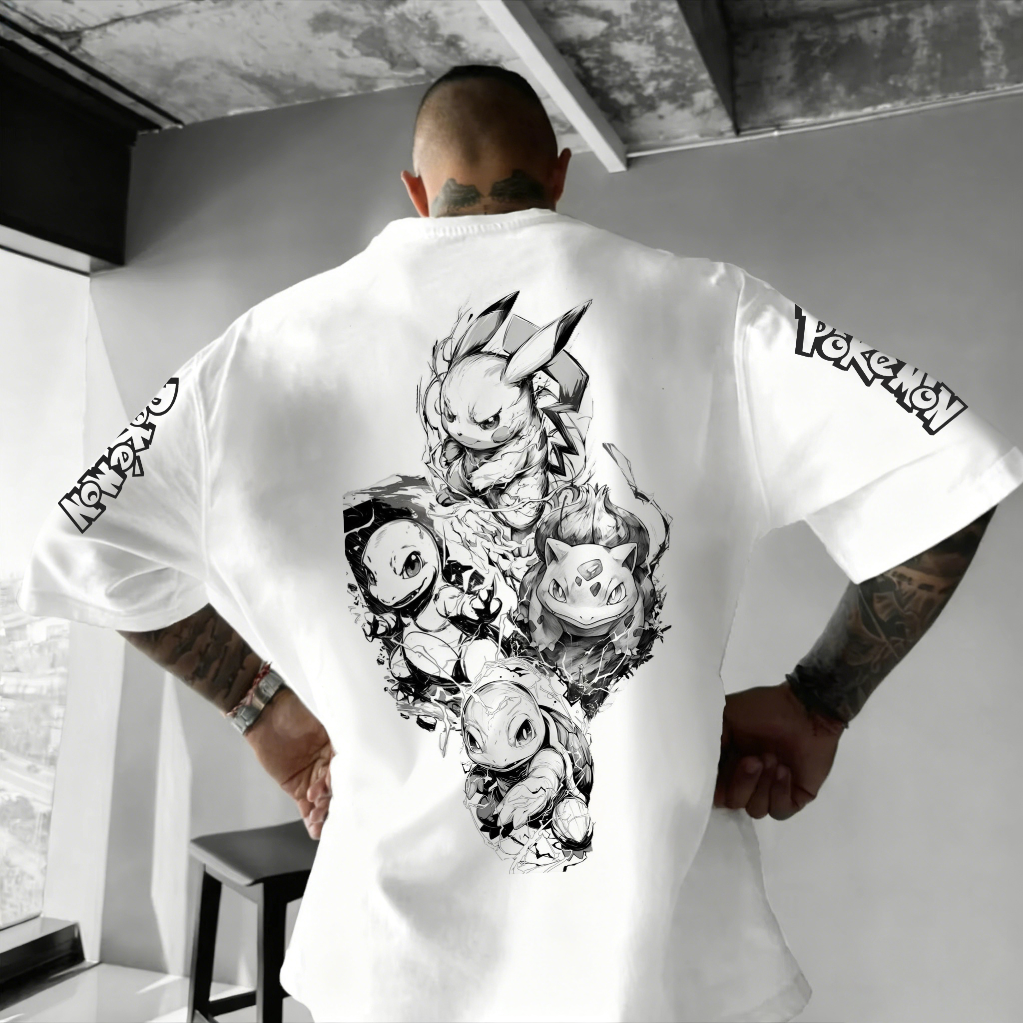 Summer 2026 Kids Clothing - 2026 Summer Pokemon Starter Ink Wash