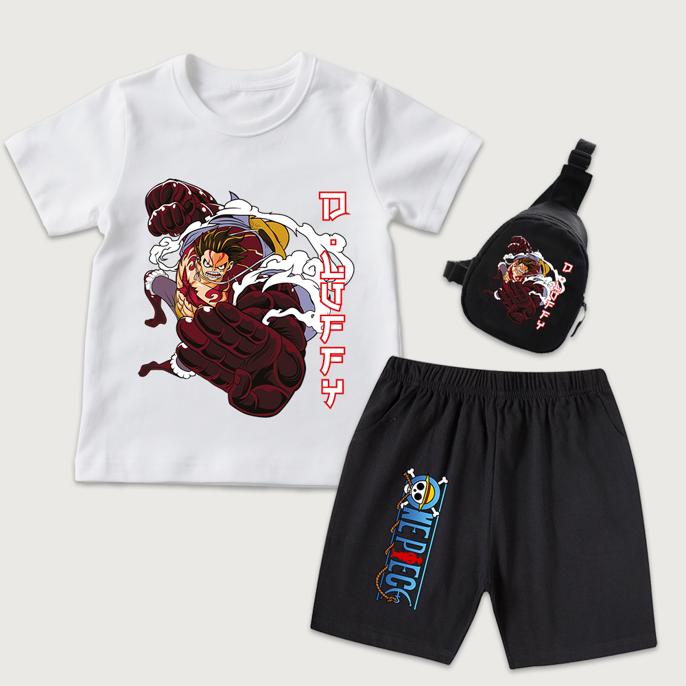 Summer Clothing Kids Boys - Kids Anime One Piece Luffy Gear
