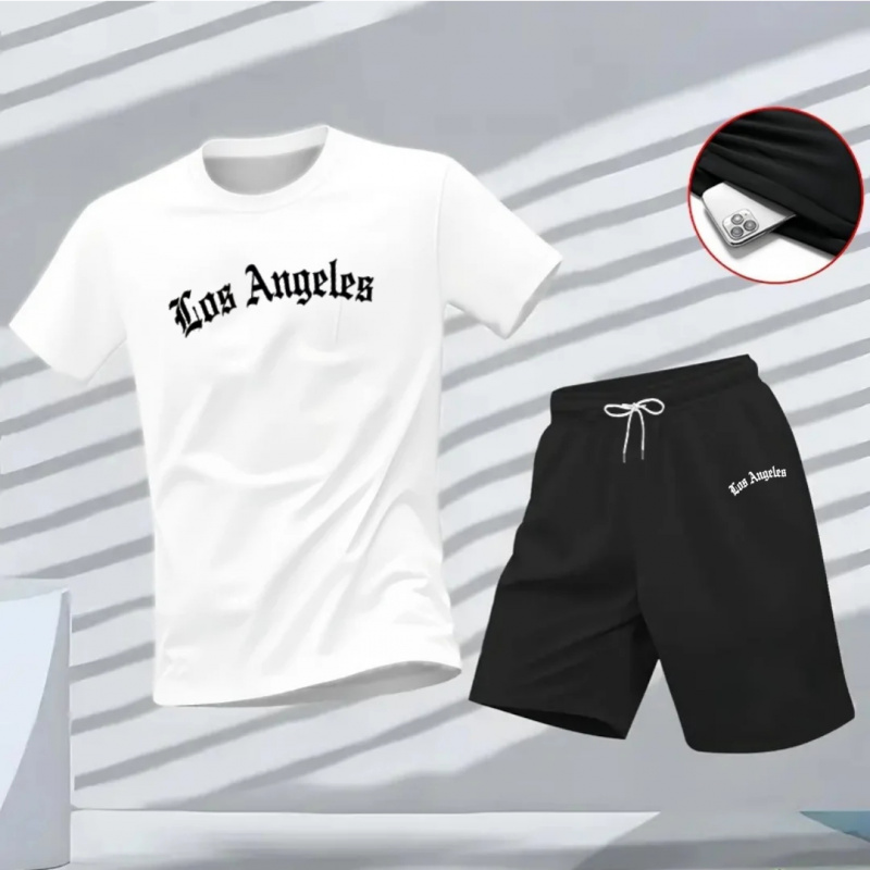 Summer Clothing Sets Men - Men's Los Angeles Letter Print Tracksuit