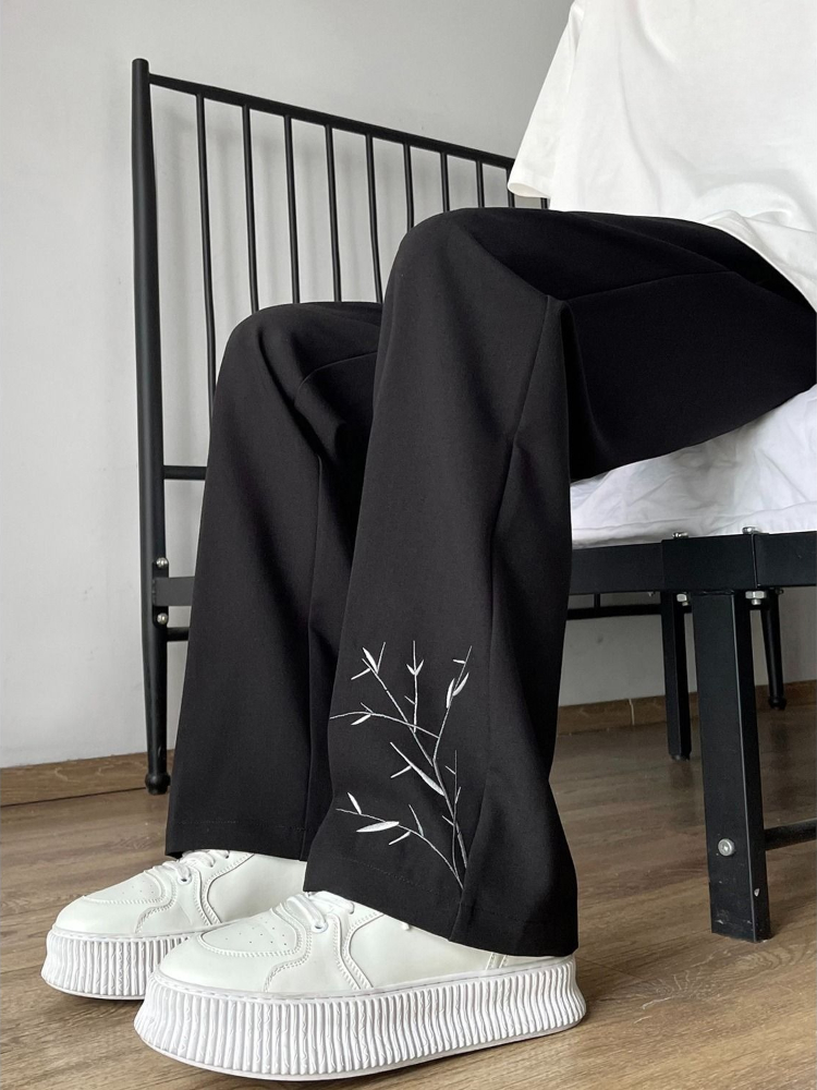 Summer Clothing Cheap - Black Men's Suits Pants Pocket Draped
