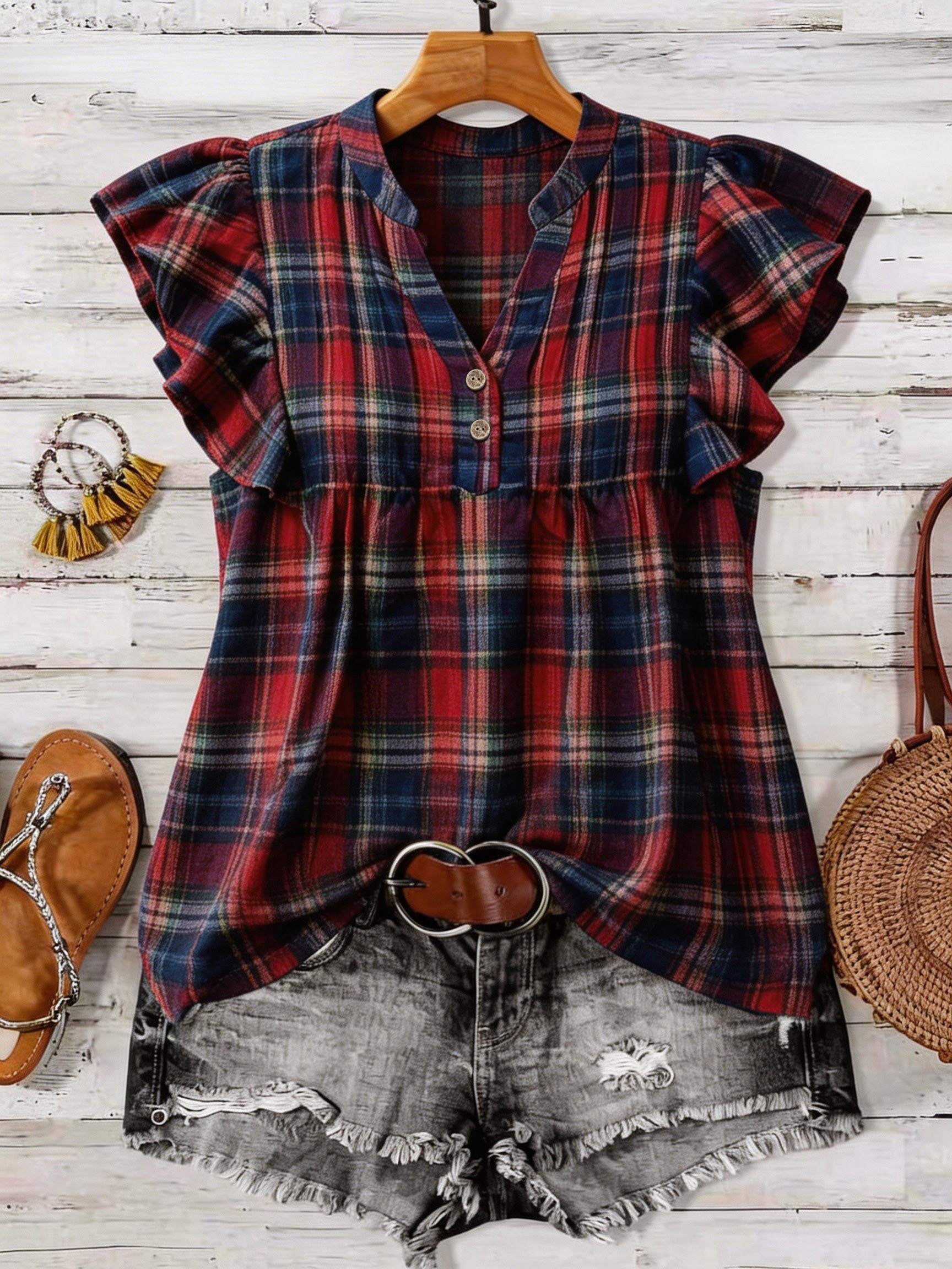 Summer Clothing Colors - plus Size Retro round Neck Printed