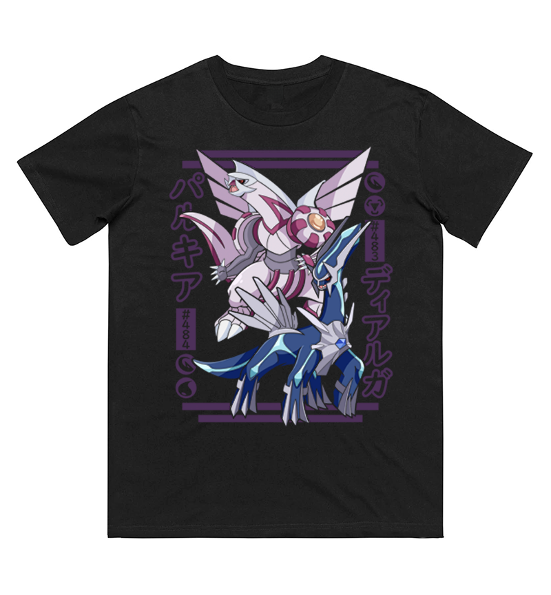 Japan Summer Clothing Women - Pokémon Palkia Dialga Printed Pure Cotton