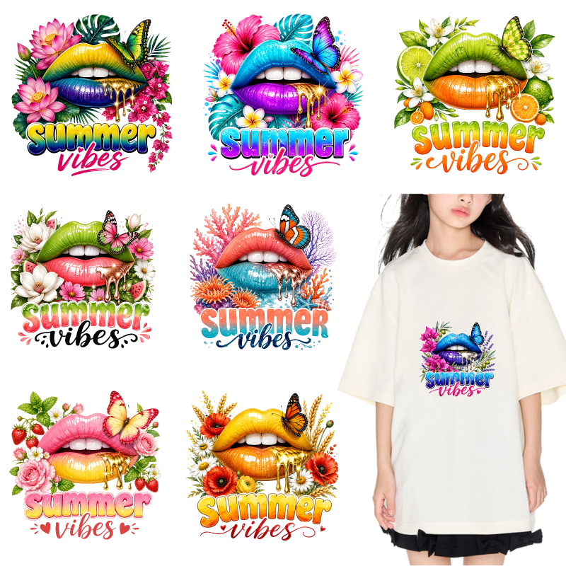 2PCS Colorful Lips Flowers But - Summer Clothing Vibes avis et prix