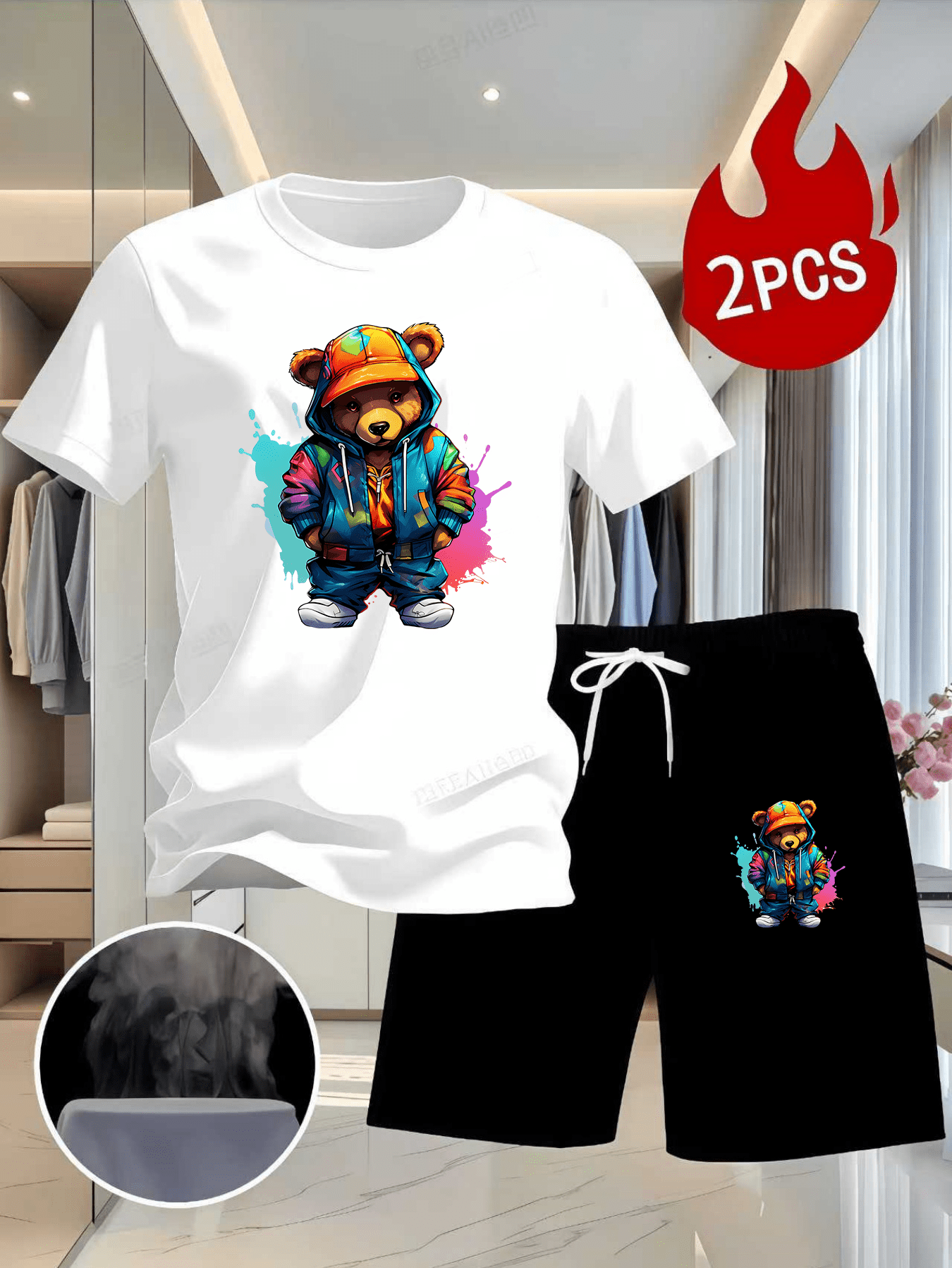 Men Summer 2Pcs High Street Tr - Summer Outdoor Clothing avis et prix