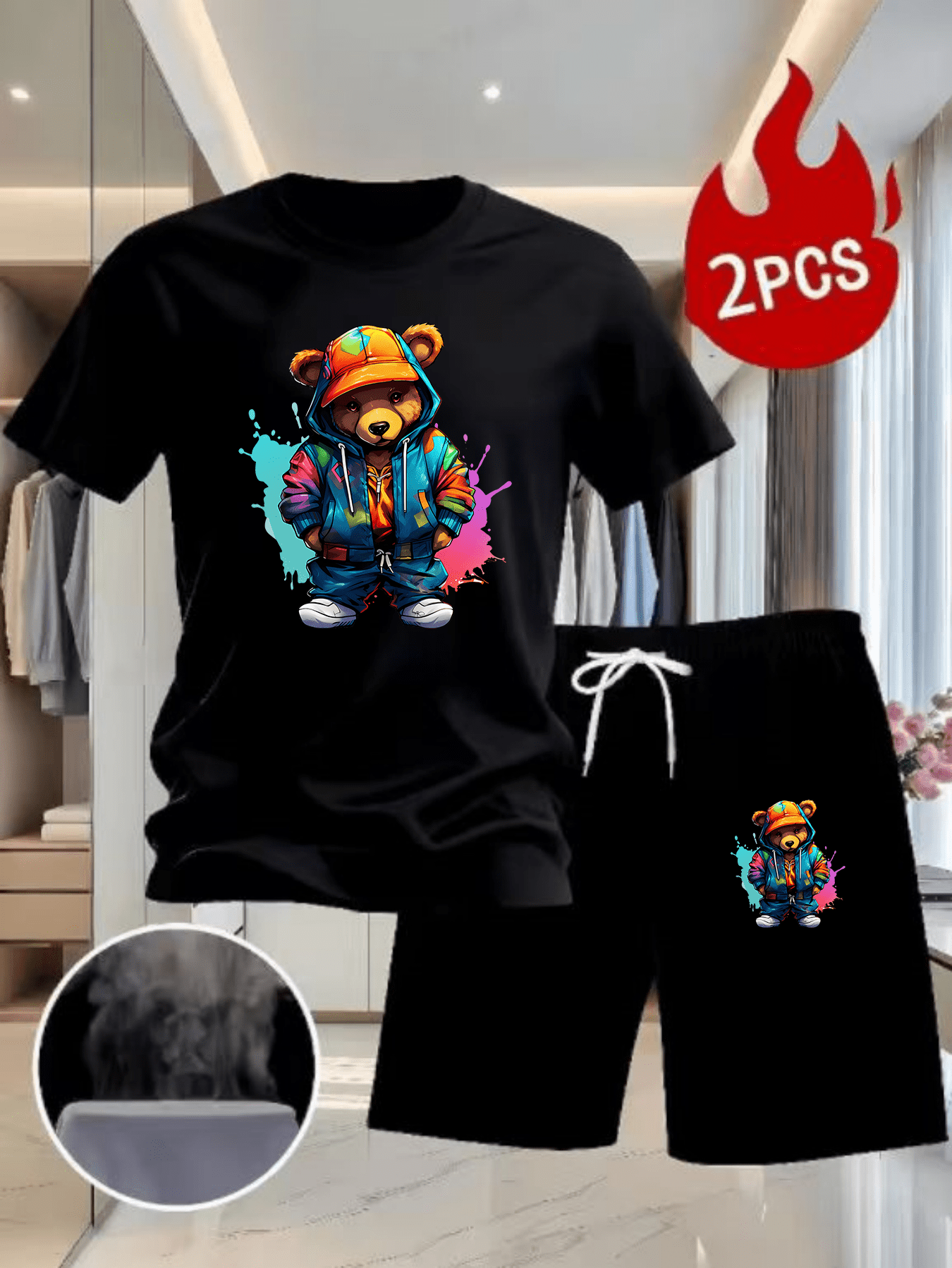 Men Summer 2Pcs High Street Tr - Summer Outdoor Clothing avis et prix