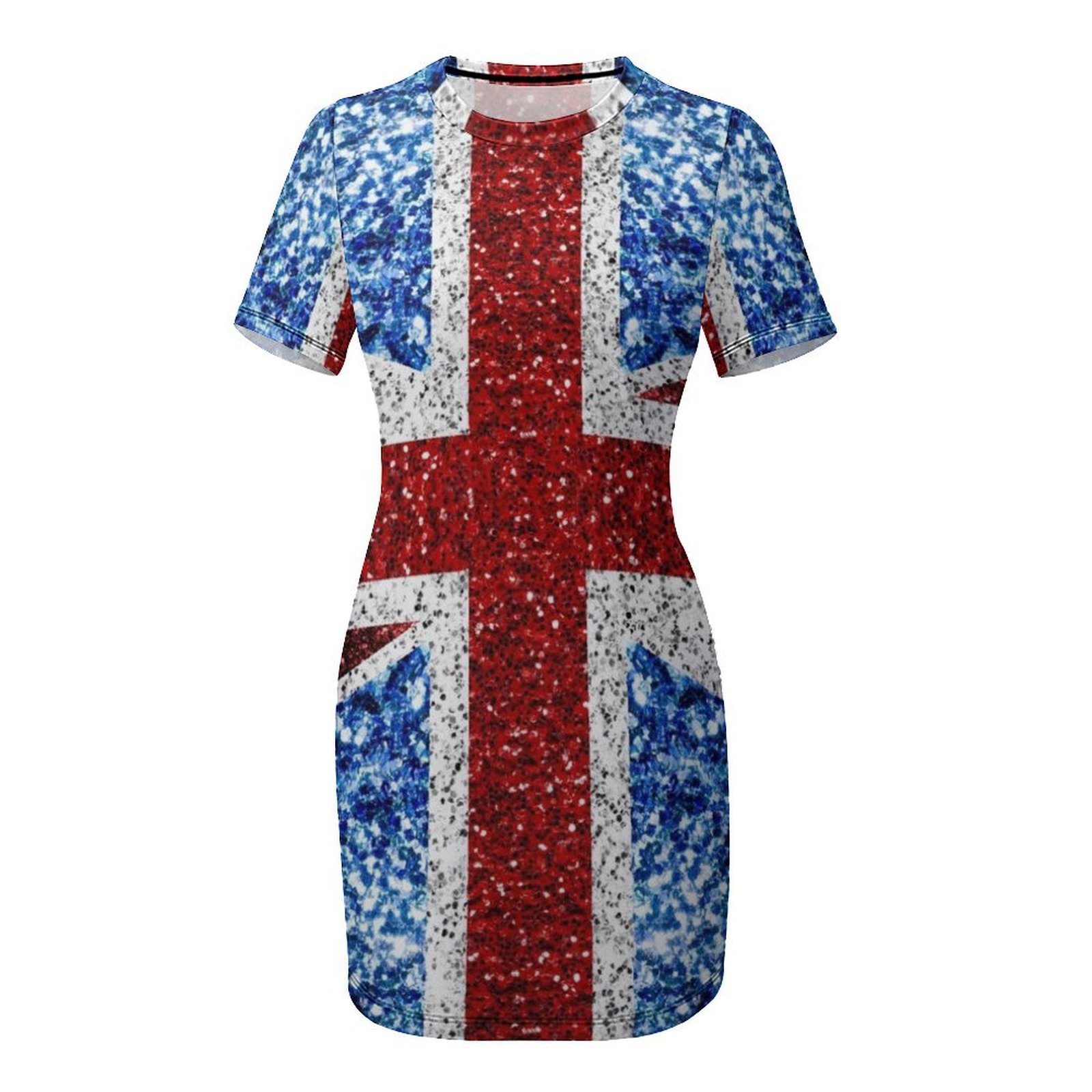 UK flag red blue white faux sp - Summer Clothing Women Uk avis et prix