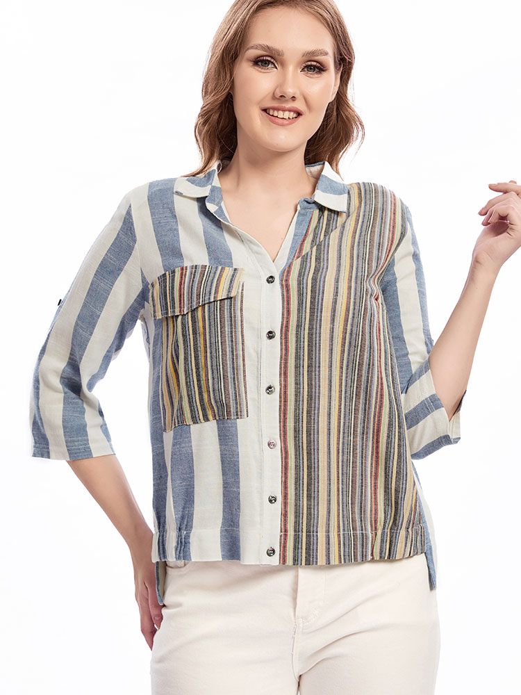 Womens plus size woven lapel s - Summer Clothing Colors avis et prix