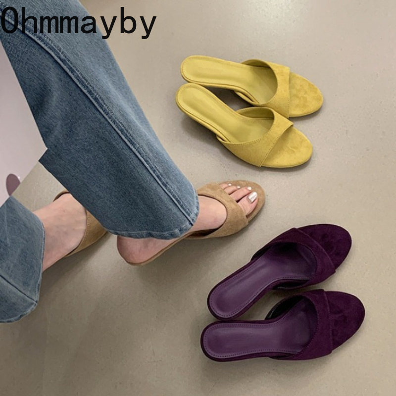 New Women Suede Slide Open Toe - Summer Clothing Beach avis et prix