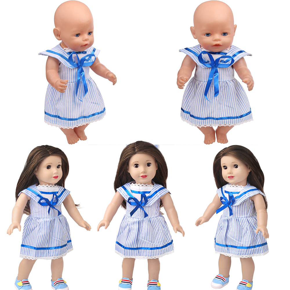 43cm Girl Doll Blue Striped Sa - Summer Away Clothing avis et prix