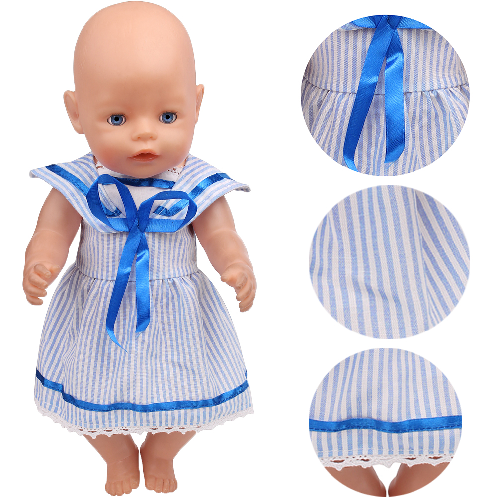 43cm Girl Doll Blue Striped Sa - Summer Away Clothing avis et prix