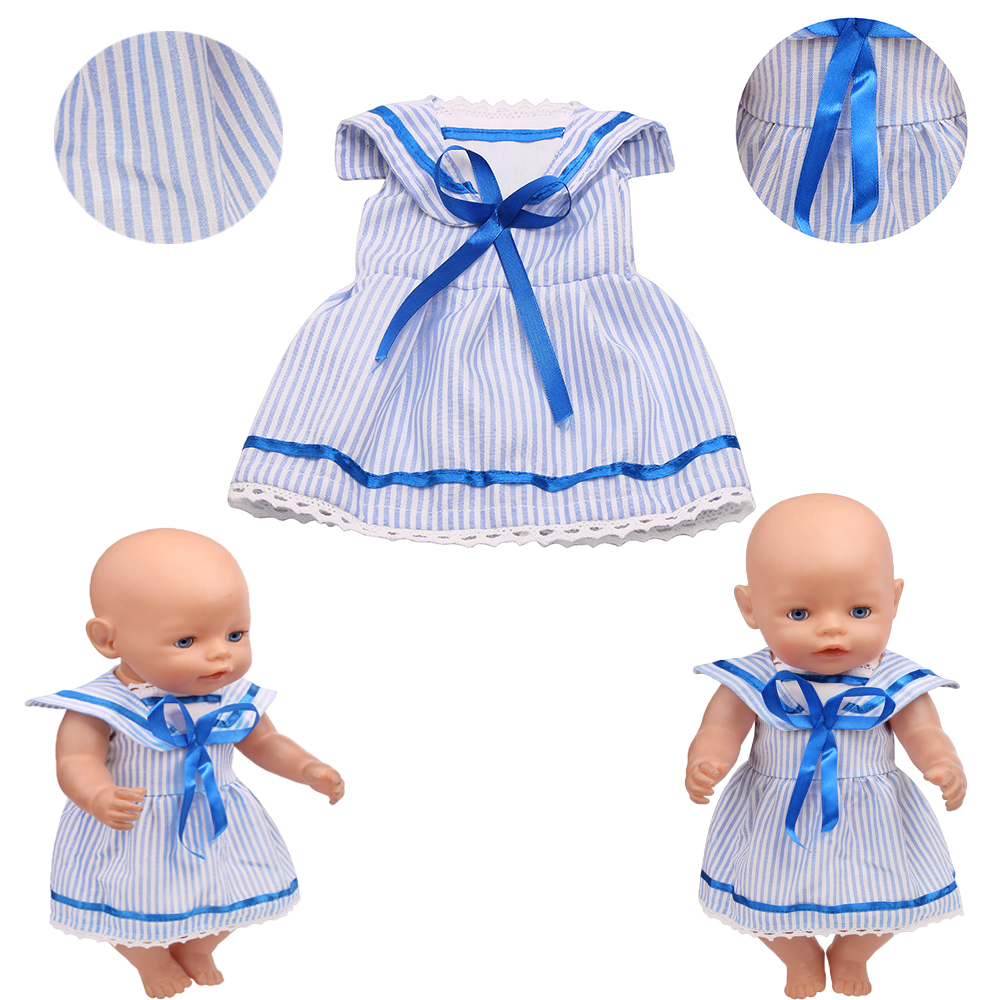 43cm Girl Doll Blue Striped Sa - Summer Away Clothing avis et prix