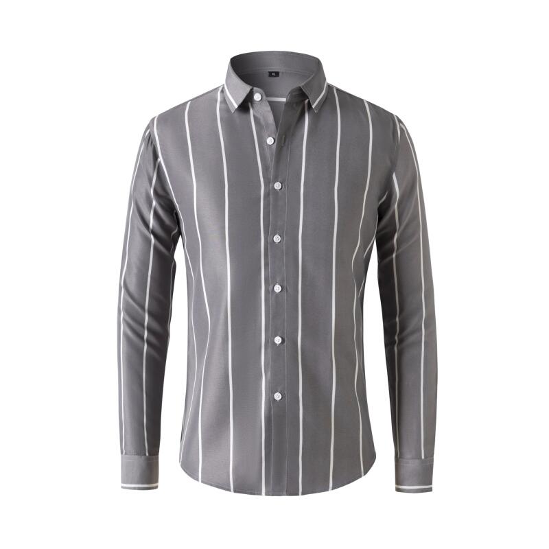 Men's Striped Dress Shirt Long - Summer Clothing Long Sleeve avis et prix