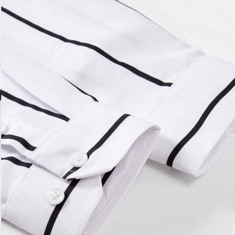 Men's Striped Dress Shirt Long - Summer Clothing Long Sleeve avis et prix
