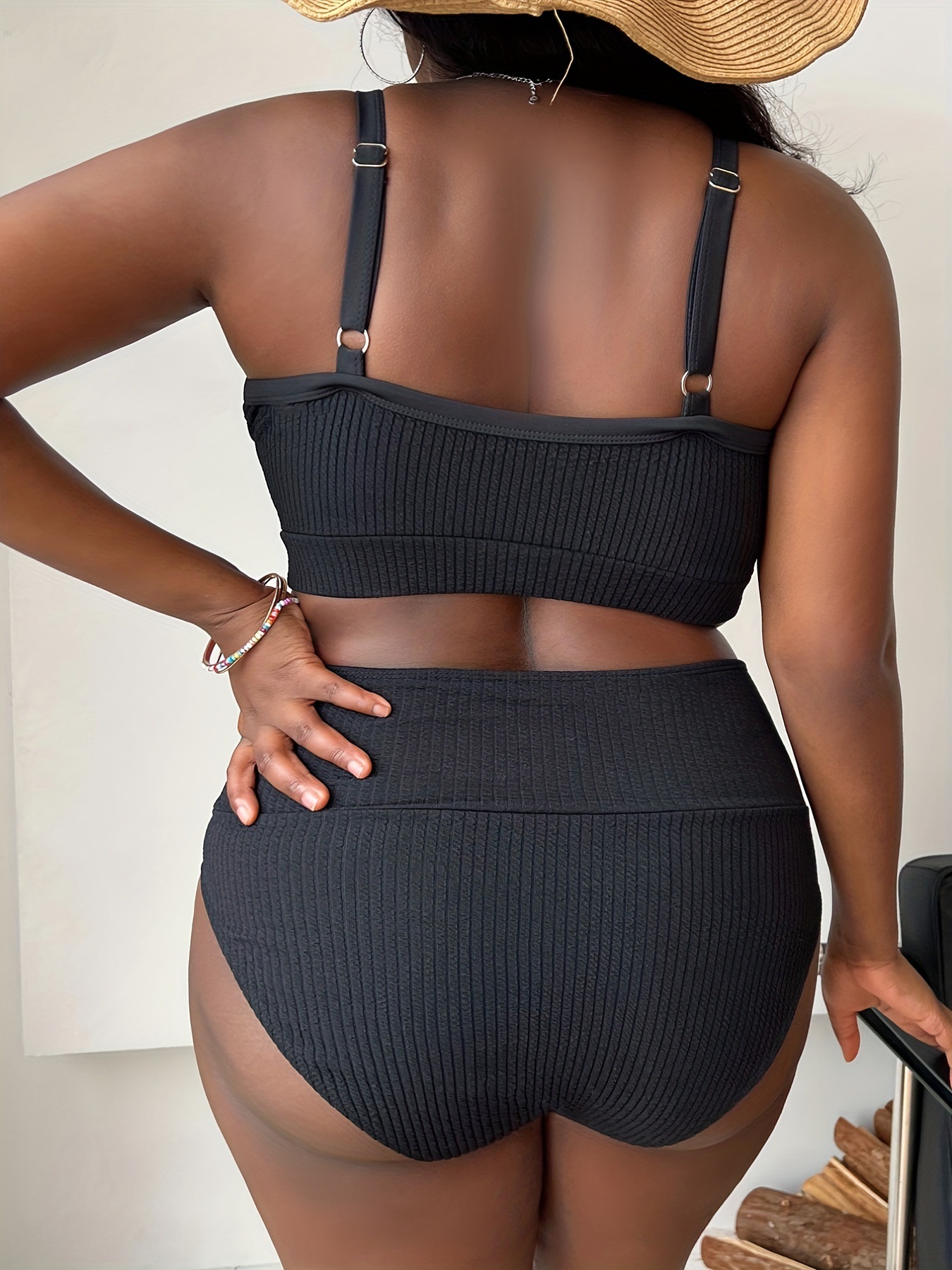 Plus Size Ribbed High Waist Bi - Summer Alt Clothing avis et prix
