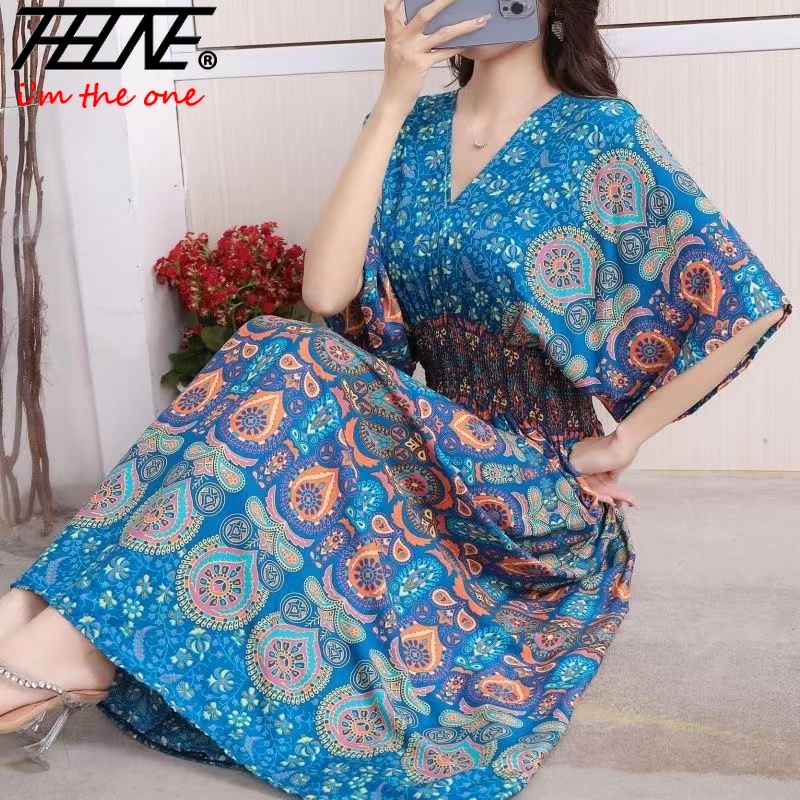 Women Dress Summer 2024 Maxi L - Indian Summer Vintage Clothing avis et prix