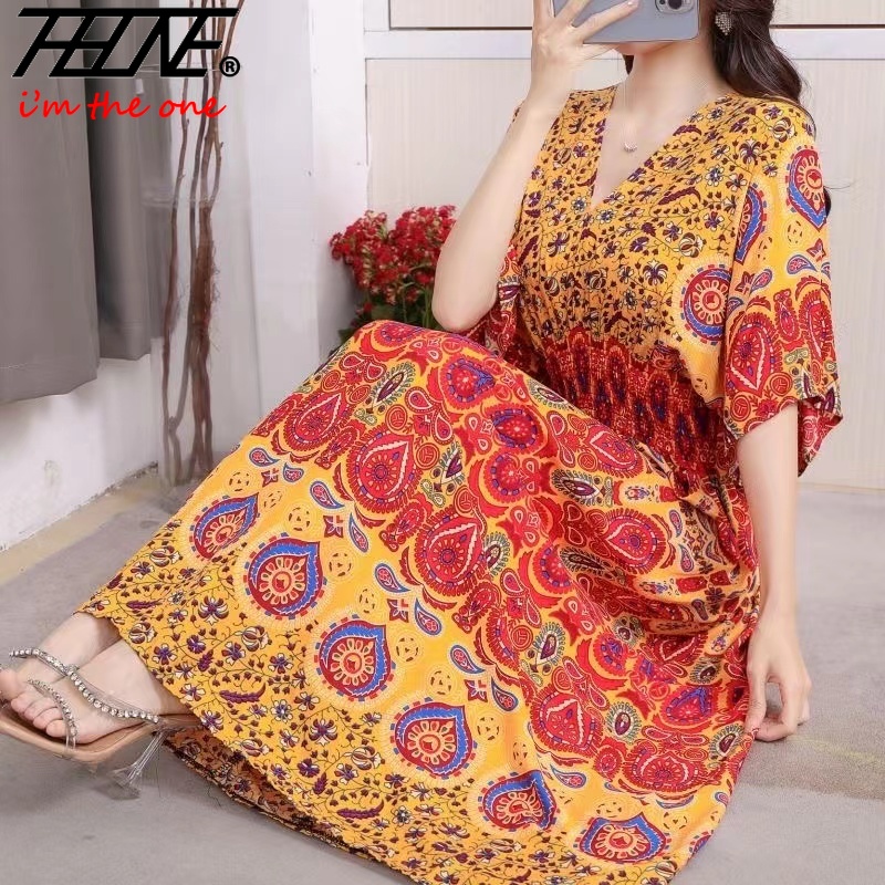 Women Dress Summer 2024 Maxi L - Indian Summer Vintage Clothing avis et prix