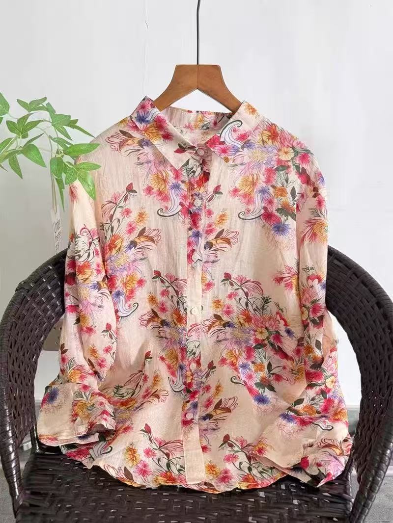 100% Ramie linen shirts and bl - Japan Summer Clothing Women avis et prix