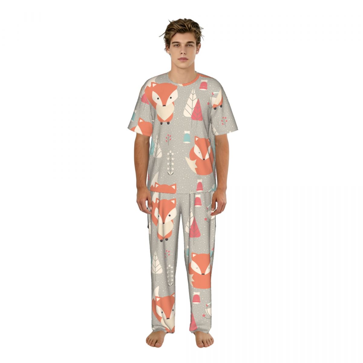 Men Pajamas Suit Short Sleeved - Summer Clothing Long Sleeve avis et prix