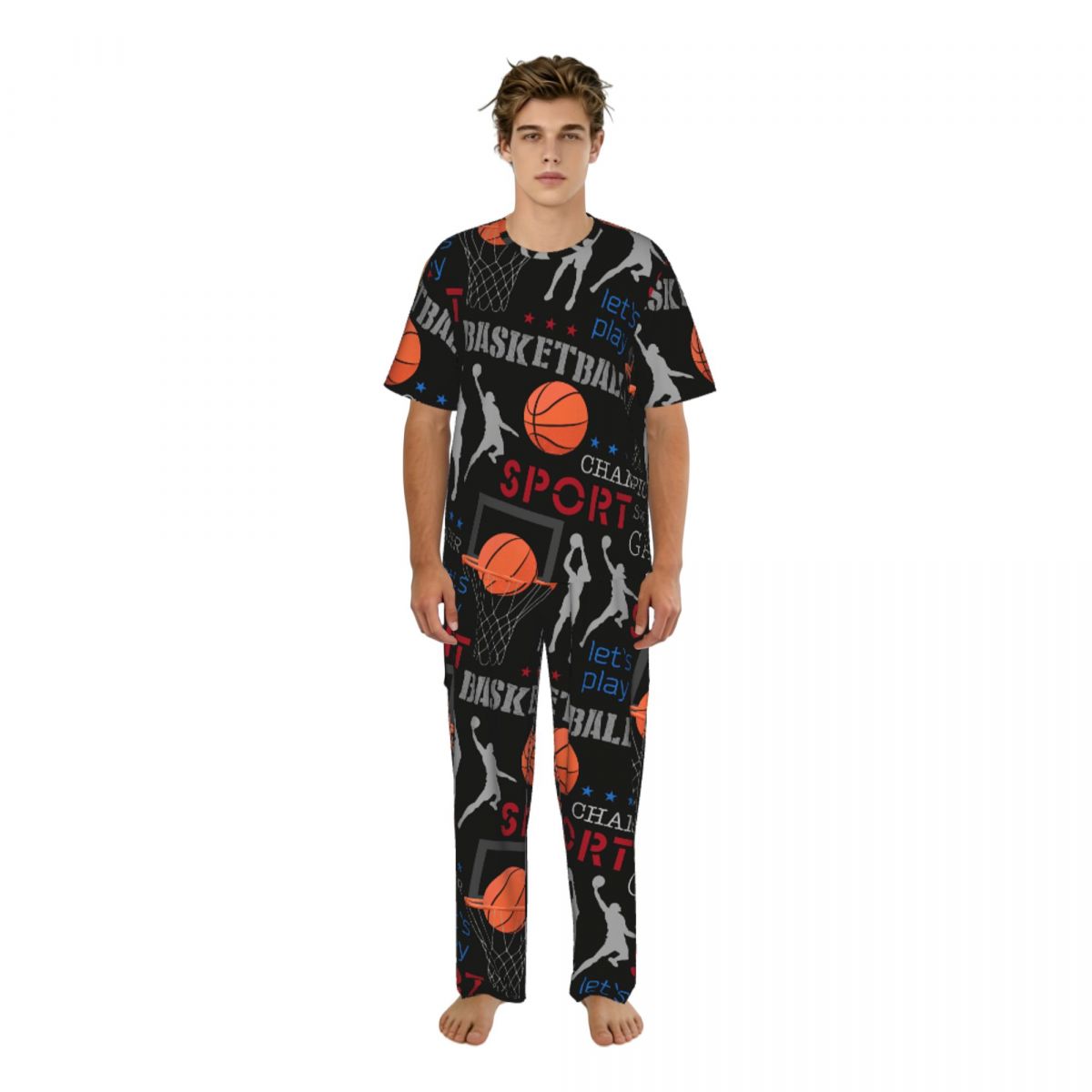 Men Pajamas Suit Short Sleeved - Summer Clothing Long Sleeve avis et prix