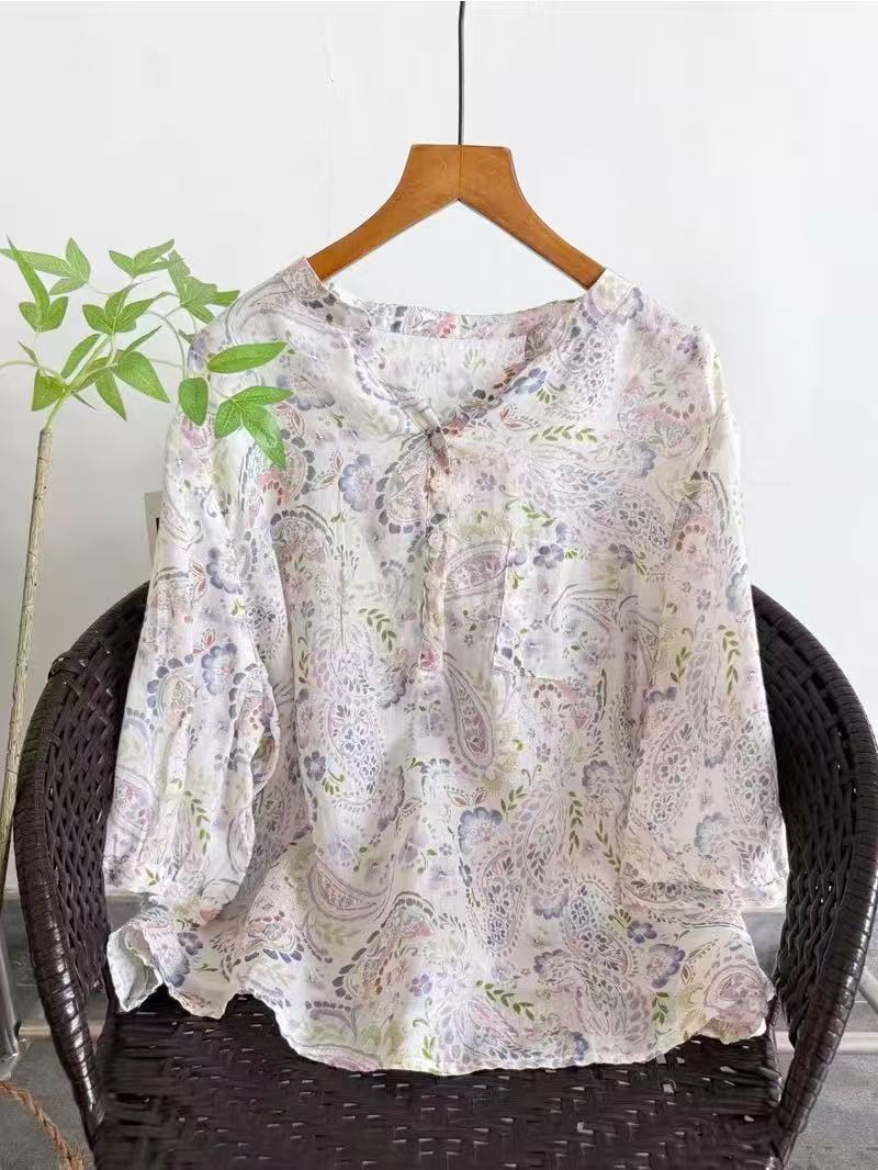 100% Ramie shirts for women su - Japan Summer Clothing Women avis et prix