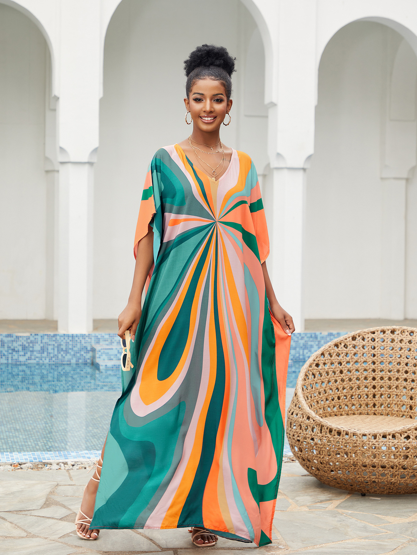 Women Beach Cover Up Loose Kaf - Summer Clothing Colors avis et prix
