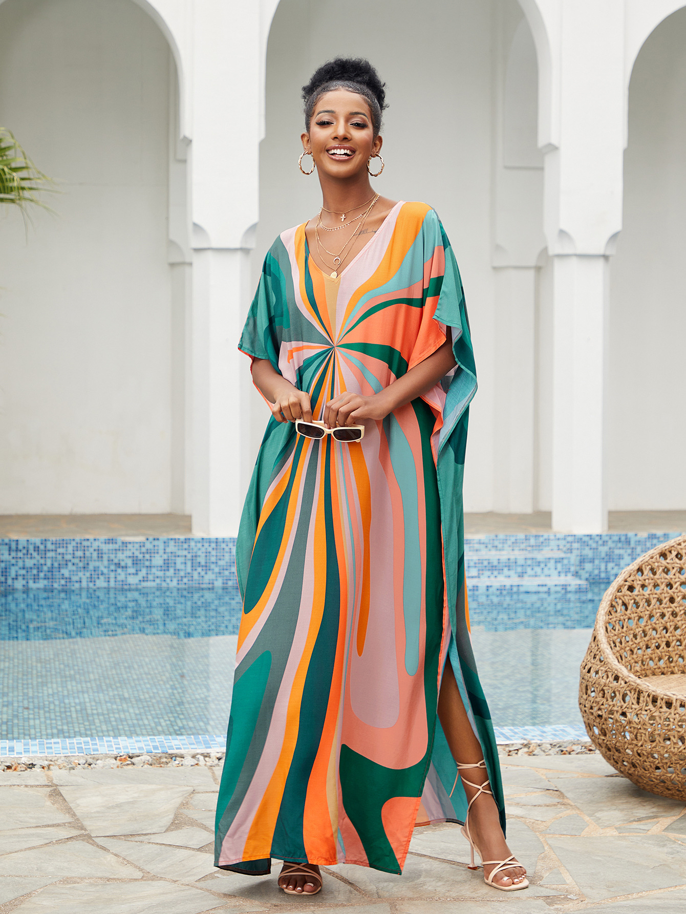 Women Beach Cover Up Loose Kaf - Summer Clothing Colors avis et prix