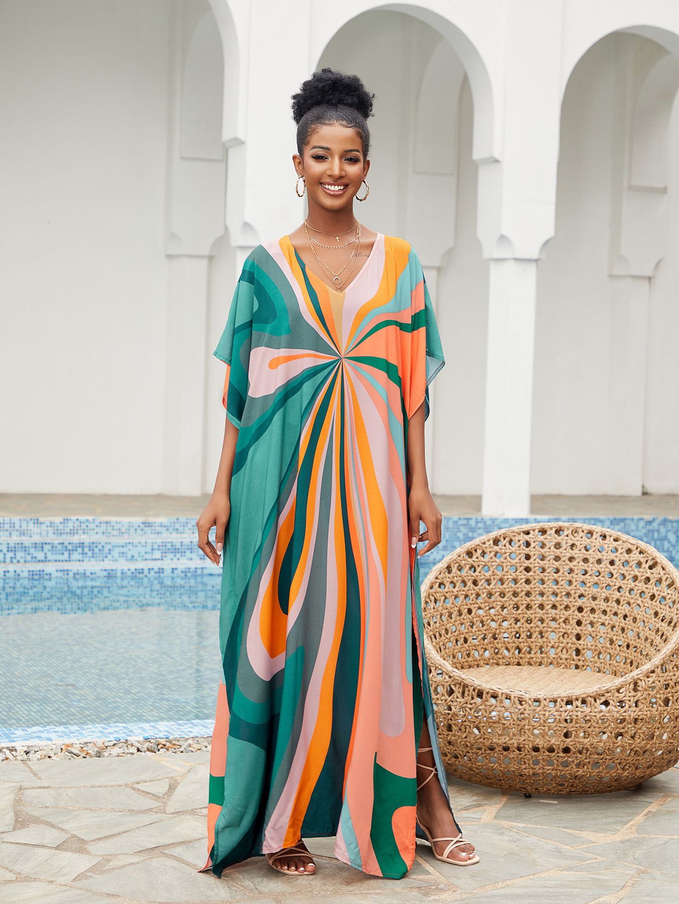 Women Beach Cover Up Loose Kaf - Summer Clothing Colors avis et prix