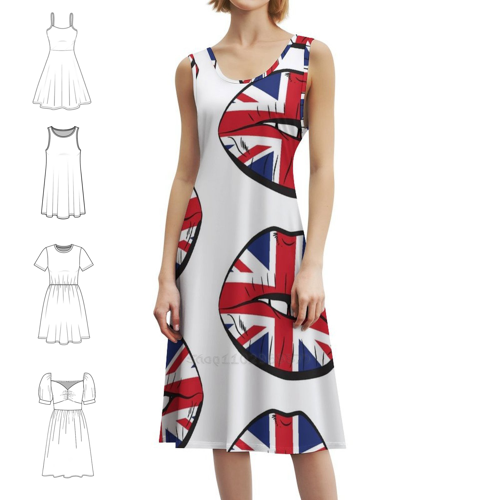 British Flag Fan Lips Uk Fan U - Summer Clothing Women Uk avis et prix