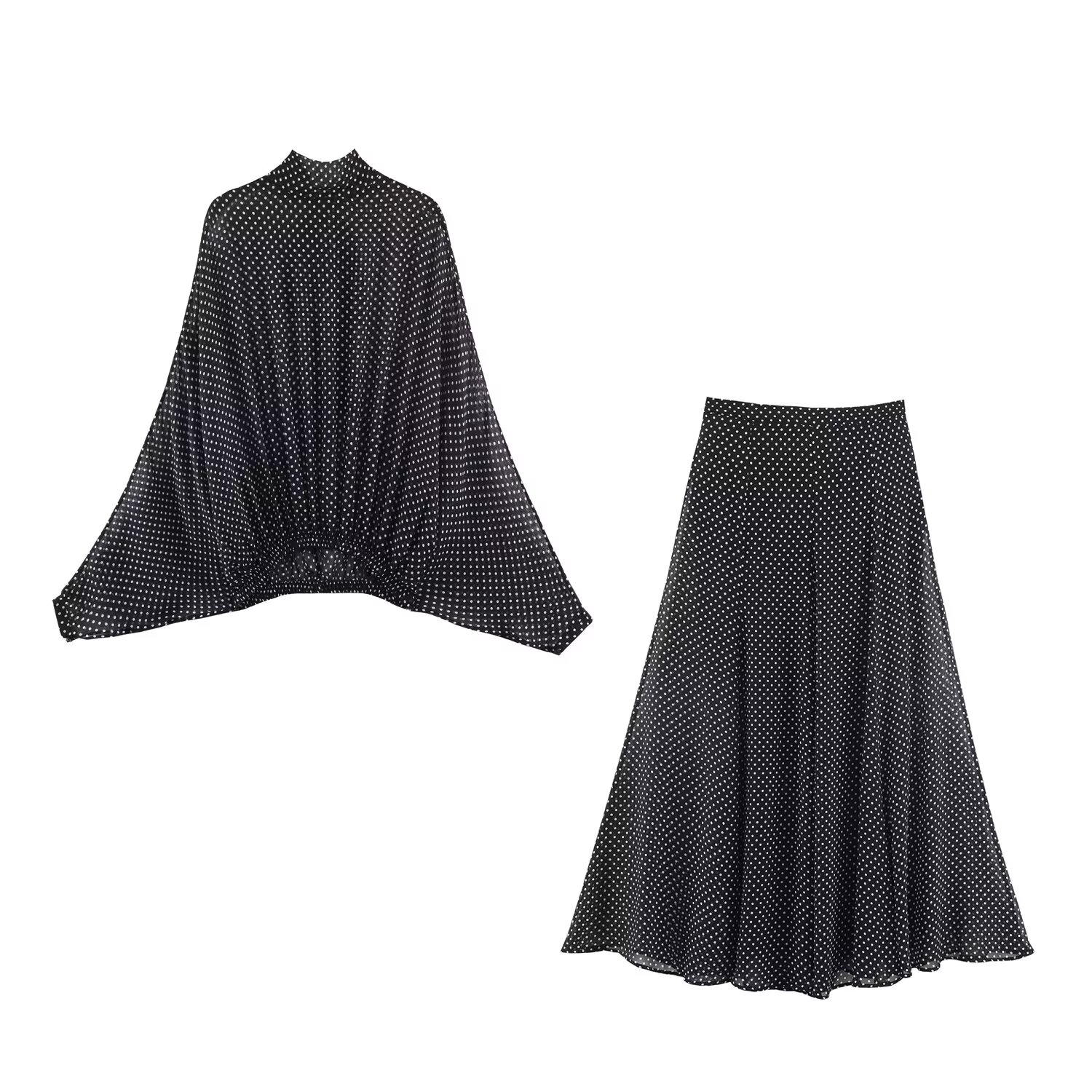 Polka Dot Printed Midi Skirts  - Summer Alt Clothing avis et prix