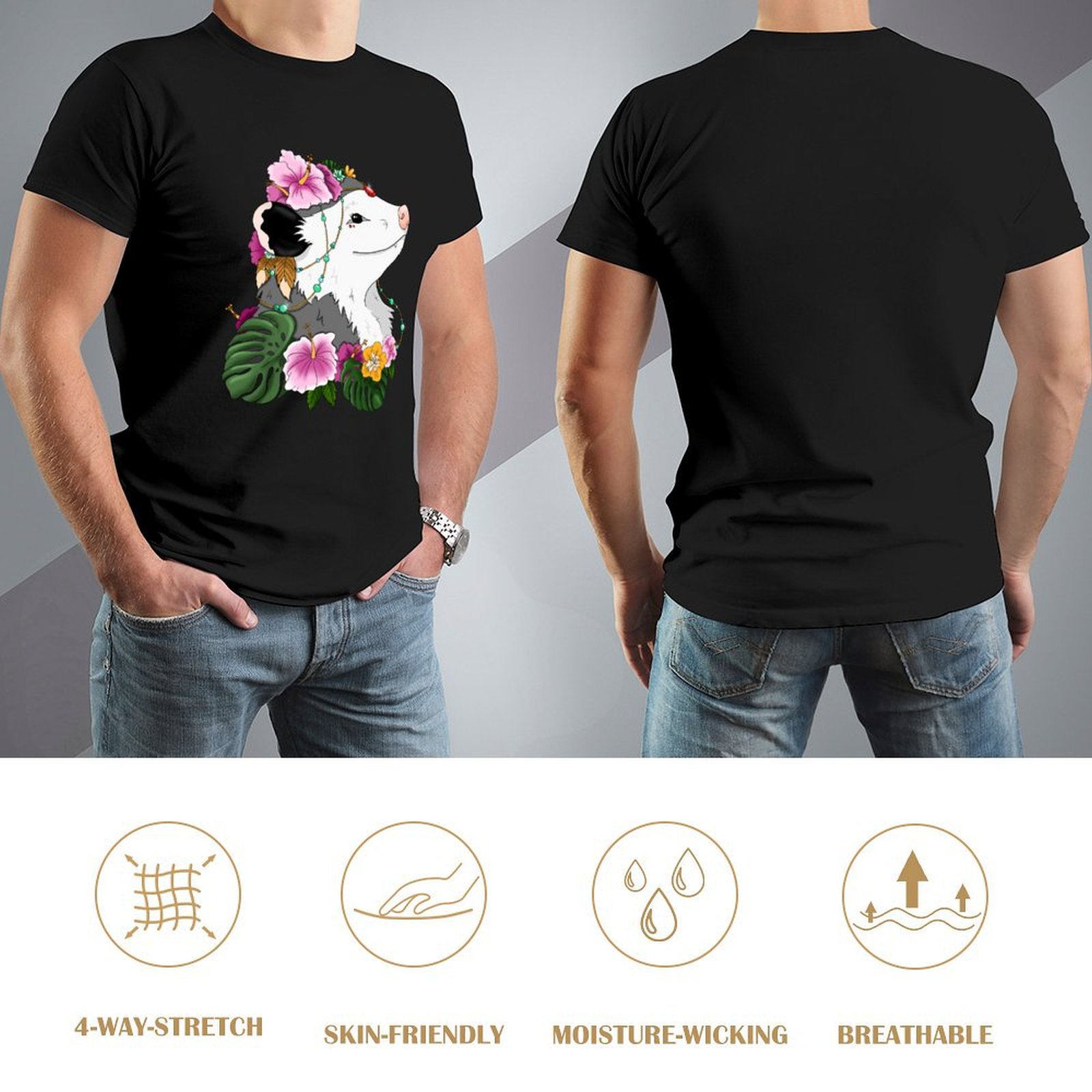 Opossum with tropical vibes T- - Summer Clothing Vibes avis et prix