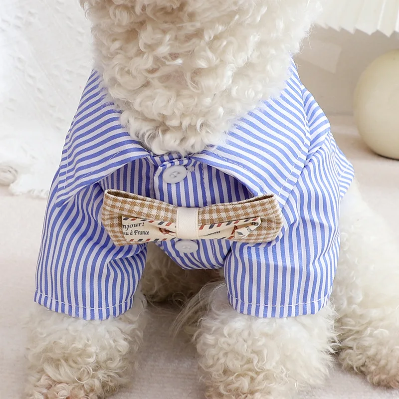 Pet Dog Clothes Bowknot Stripe - Summer Clothing Wholesale avis et prix