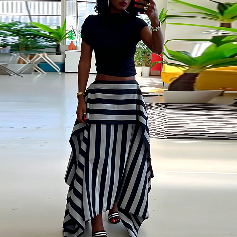 Fashion Irregular Splice Ruffl - Summer Alt Clothing avis et prix