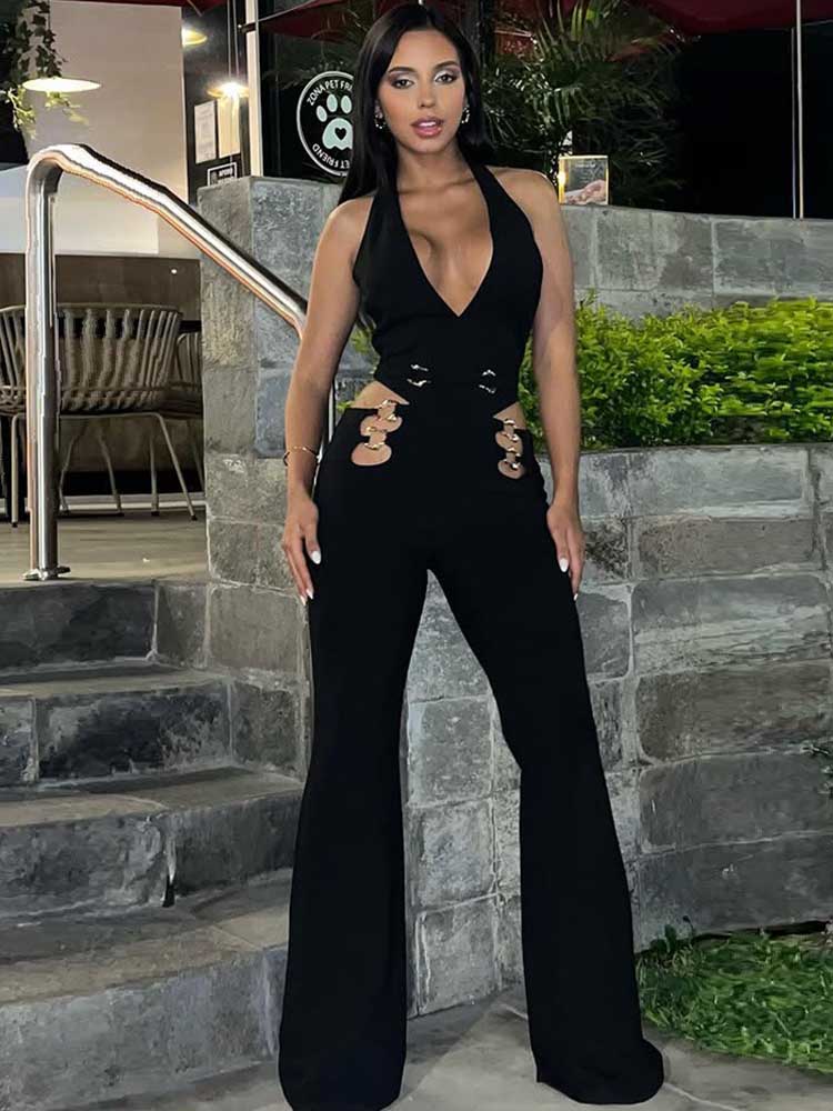 Halter Neck Jumpsuit Wide Leg  - Summer Clothing Wholesale avis et prix