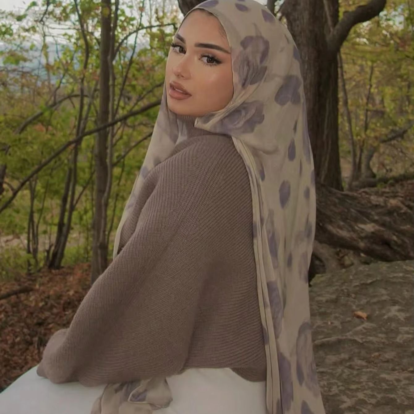 Printed Cotton Hijab New Print - Summer Clothing Hijab avis et prix